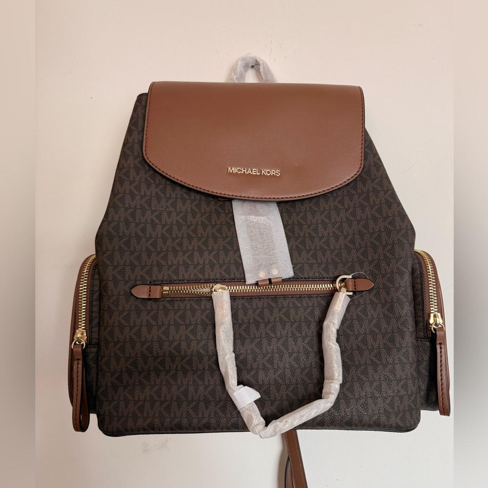 NWT Michael Kors Chocolate and Caramel Backpack